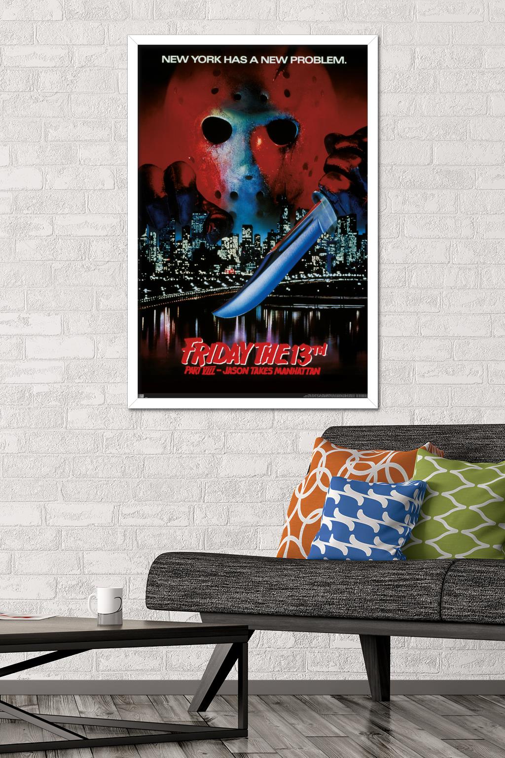 Friday The 13th Part ViII: Jason Takes Manhattan - One Sheet Wall Poster,  22.375 x 34, Framed 